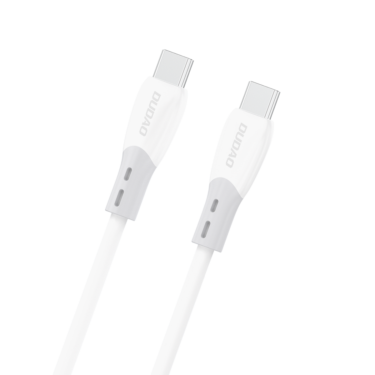 Dudao Laidas L25SC USB-C - USB-C 60W 1m su minkštu silikoniniu pynimu - baltas