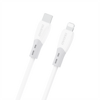 Dudao Laidas L25SX USB-C - Lightning 30W 1m su minkštu silikoniniu pynimu - baltas