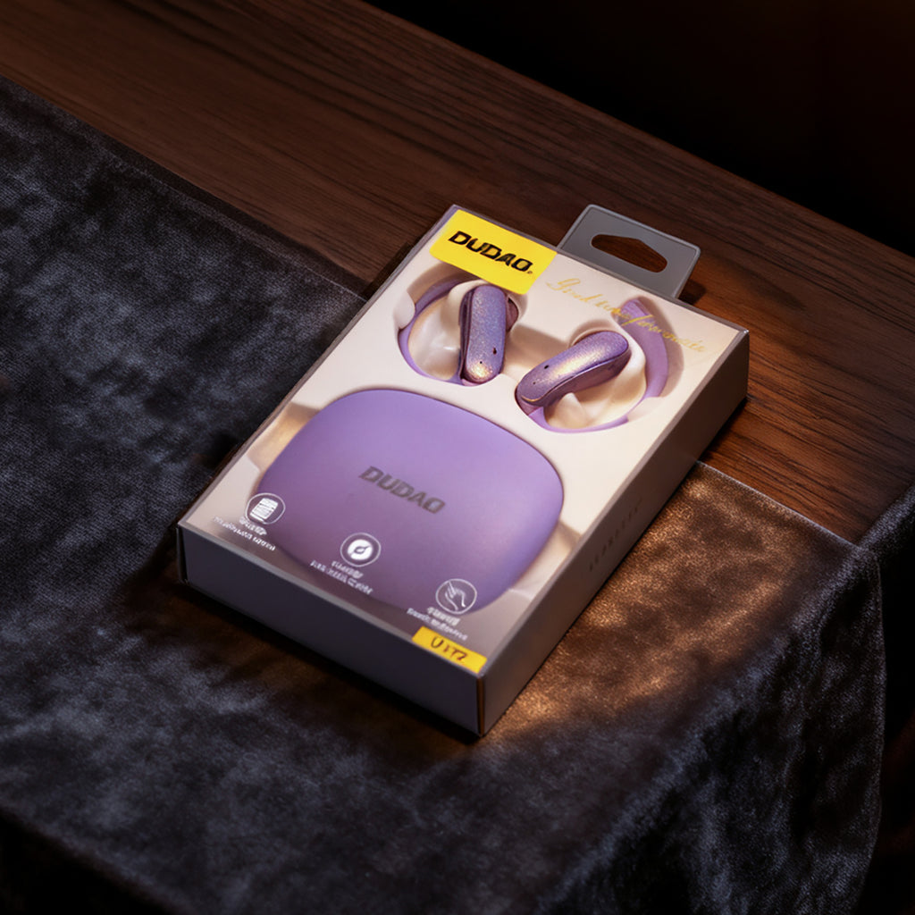 Dudao U17Z Bluetooth 5.3 OWS ausinės su ausų kabliukais – violetinė