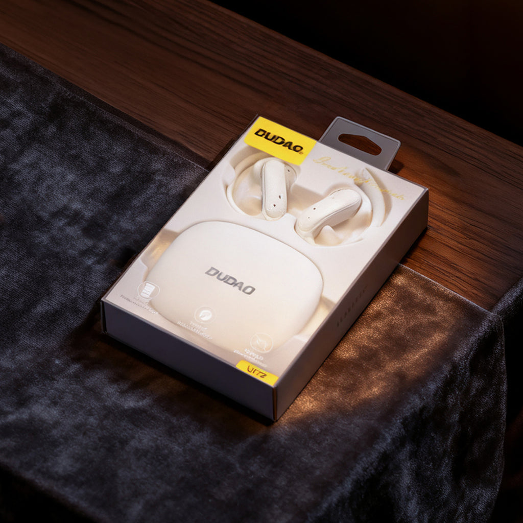 Dudao U17Z Bluetooth 5.3 OWS ausinės su ausų kabliukais – baltos spalvos