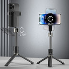 Dudao F18 Selfie Lazdelė 1,1 m su Trikoju ir Bluetooth Nuotolinio Valdymo Pulteliu – Juoda -- Selfie Sticks & Tripods