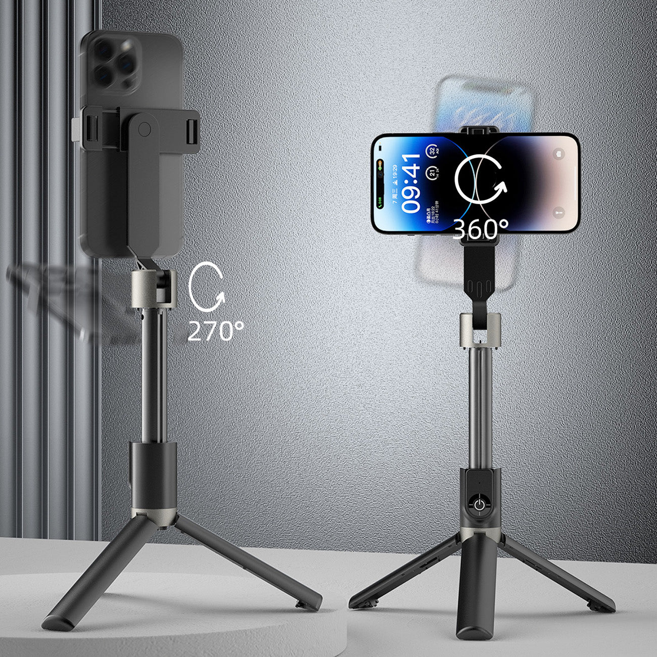 Dudao F18 Selfie Lazdelė 1,1 m su Trikoju ir Bluetooth Nuotolinio Valdymo Pulteliu – Juoda -- Selfie Sticks & Tripods