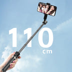 Dudao F18 Selfie Lazdelė 1,1 m su Trikoju ir Bluetooth Nuotolinio Valdymo Pulteliu – Juoda -- Selfie Sticks & Tripods