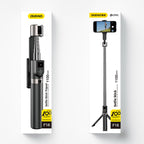 Dudao F18 Selfie Lazdelė 1,1 m su Trikoju ir Bluetooth Nuotolinio Valdymo Pulteliu – Juoda -- Selfie Sticks & Tripods