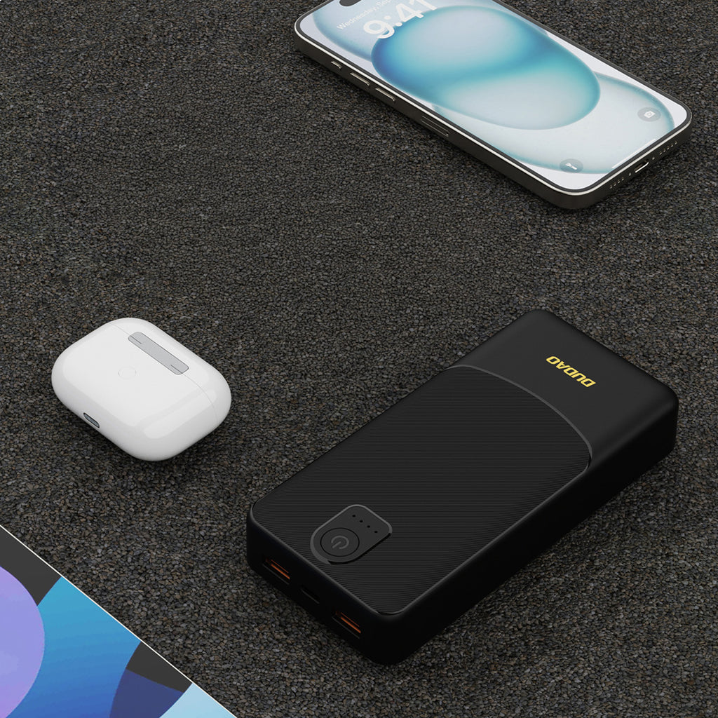 Dudao K10Pro išorinė baterija 2.4A 20000mAh 2 x USB-A - juoda