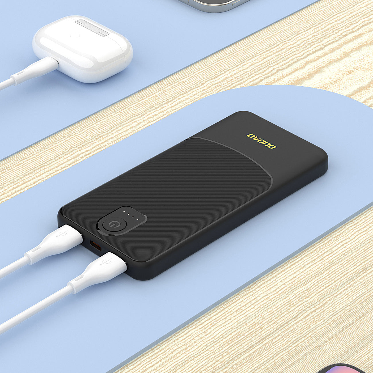 Dudao K10Pro išorinė baterija 2.4A 20000mAh 2 x USB-A - juoda