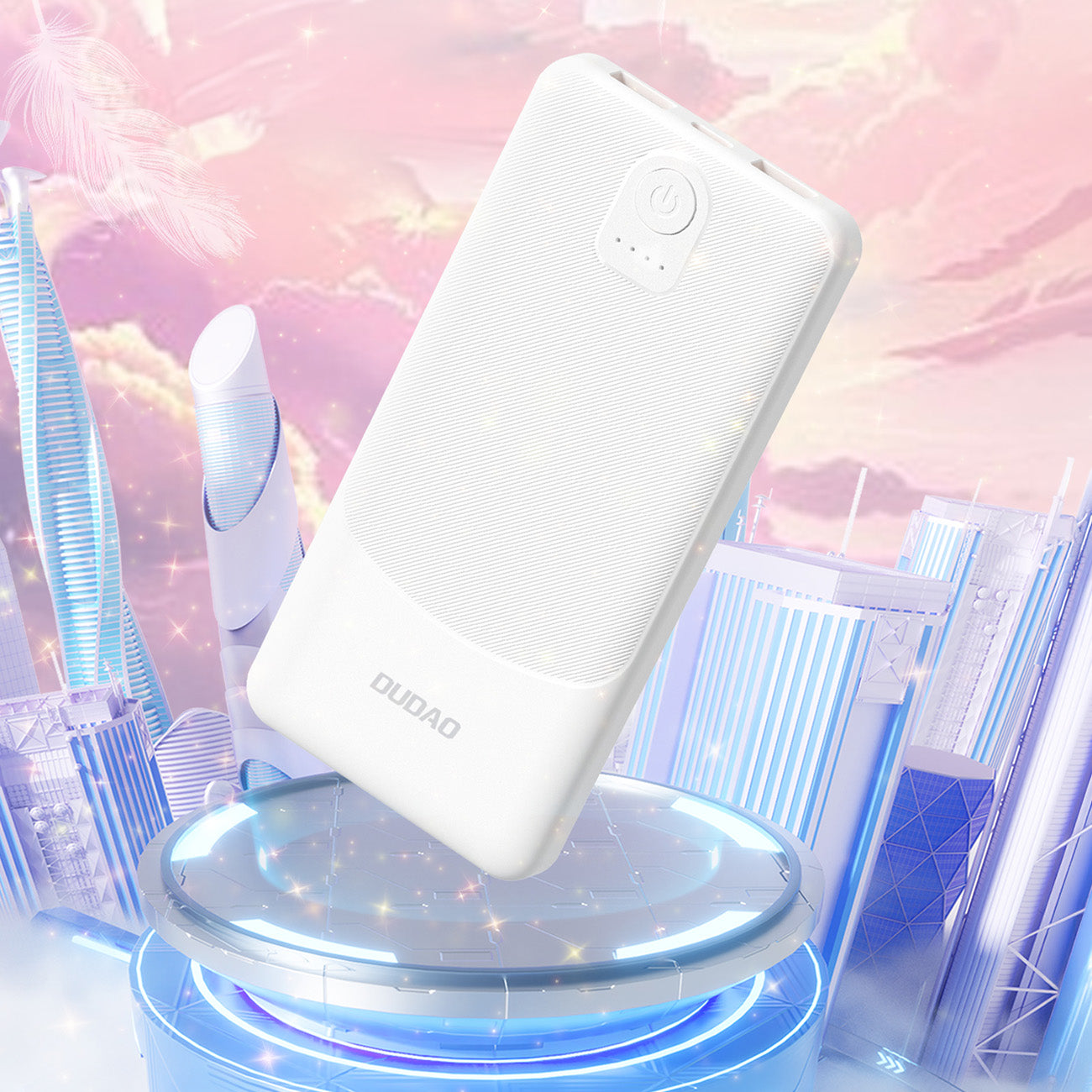 Dudao K10Pro išorinė baterija 2.4A 20000mAh 2 x USB-A - balta