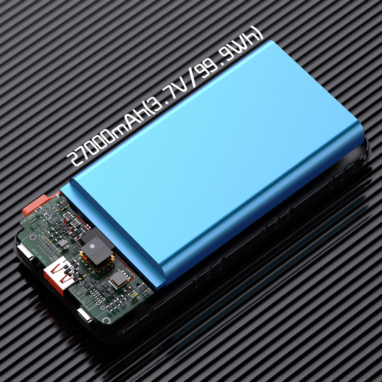 Dudao K15Max išorinė baterija 30000mAh PD 22.5W su USB-C ir Lightning laidais - balta