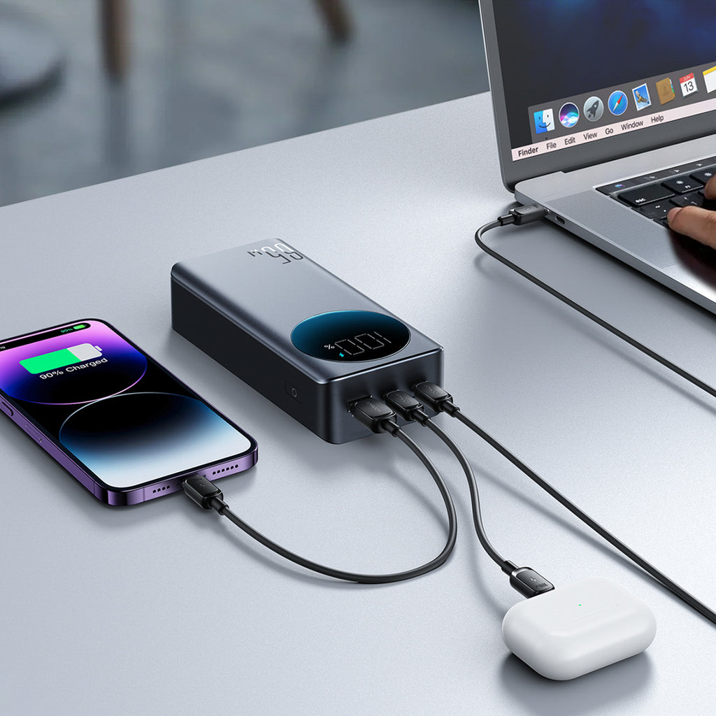 Joyroom JR-PBF05 Pro 30000mAh 65W išorinė baterija su skaitmeniniu ekranu 2x USB-C 1x USB-A - juoda -- Powerbanks