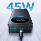 Joyroom JR-PBF02 Pro 20000 mAh 45W Powerbank su skaitmeniniu ekranu 2x USB-A 2x USB-C - Juodas -- Powerbanks