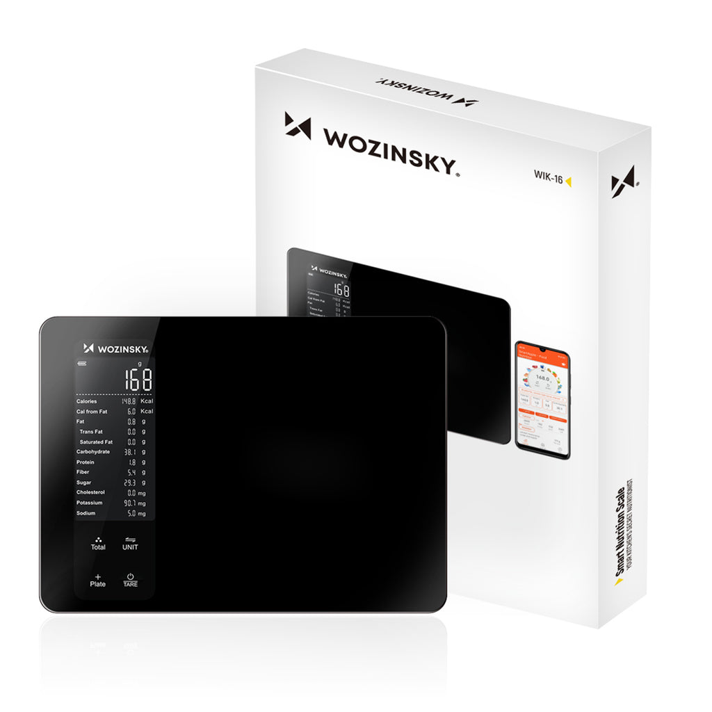Wozinsky WIK-16 Išmani virtuvės svarstyklės su skaitmeninio ekranu, Bluetooth programa – Juodos -- Uncategorized