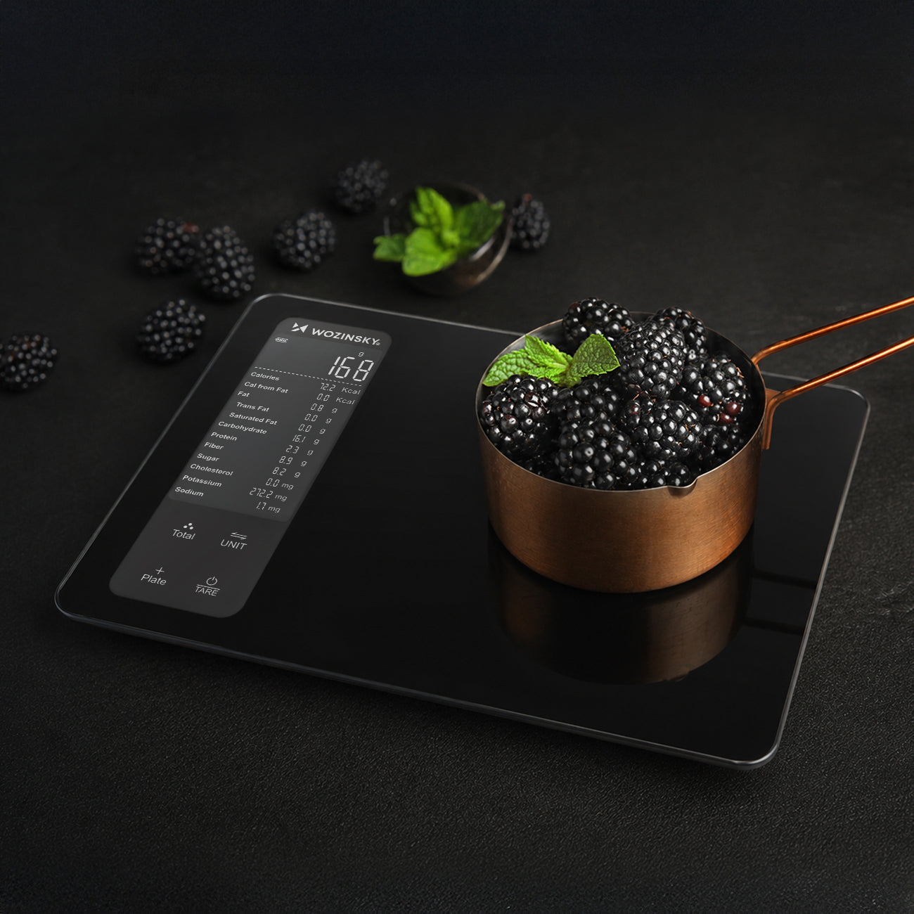Wozinsky WIK-16 Išmani virtuvės svarstyklės su skaitmeninio ekranu, Bluetooth programa – Juodos -- Uncategorized