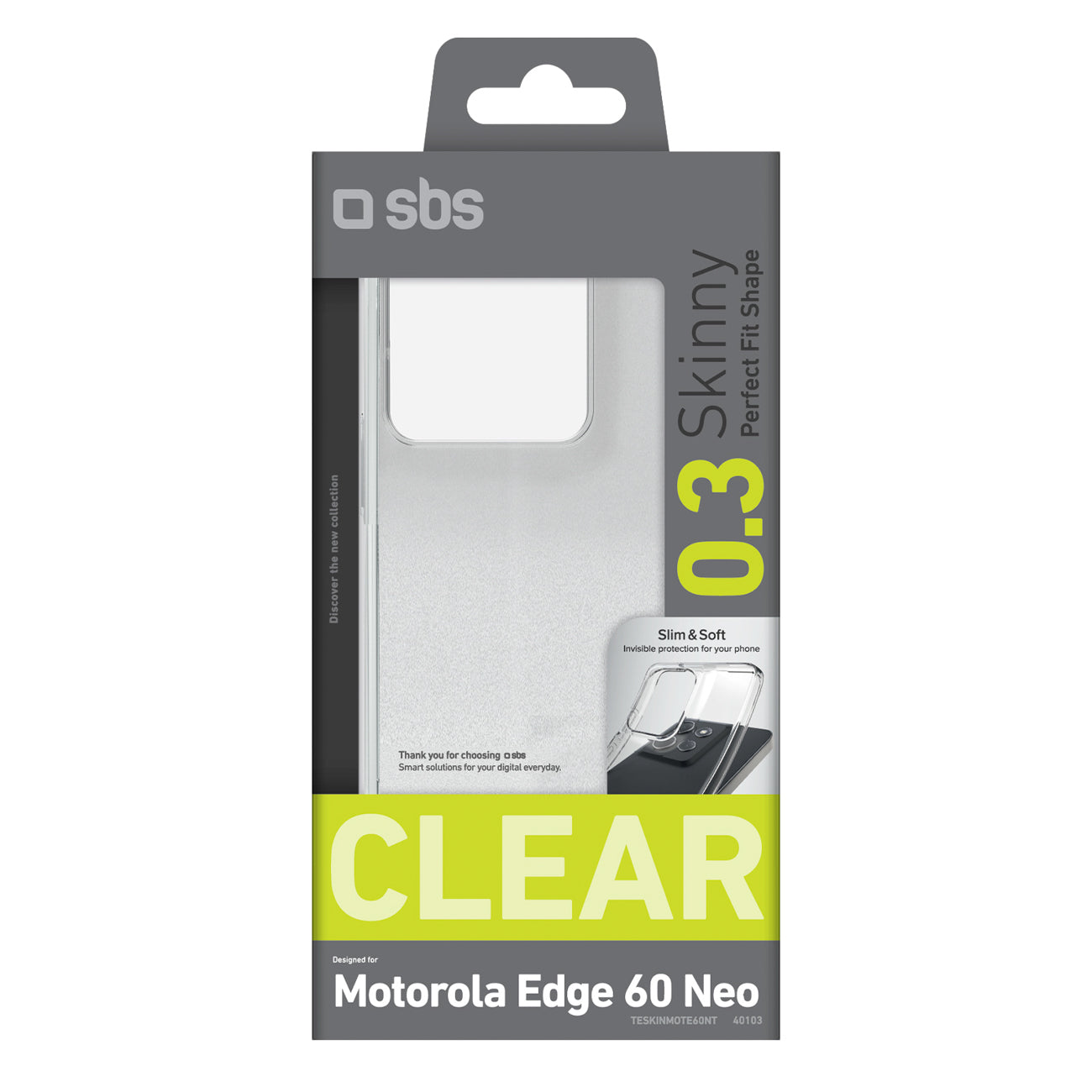 SBS Skinny Cover Motorola Edge 60 Neo - skaidrus -- Motorola Edge 60 Neo