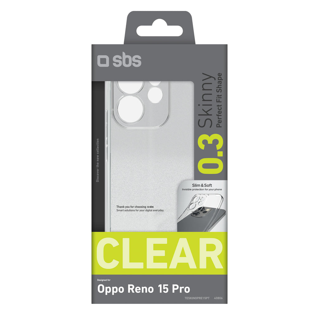 SBS Skinny Cover for Oppo Reno 15 Pro - Transparent -- Oppo Reno 15 Pro