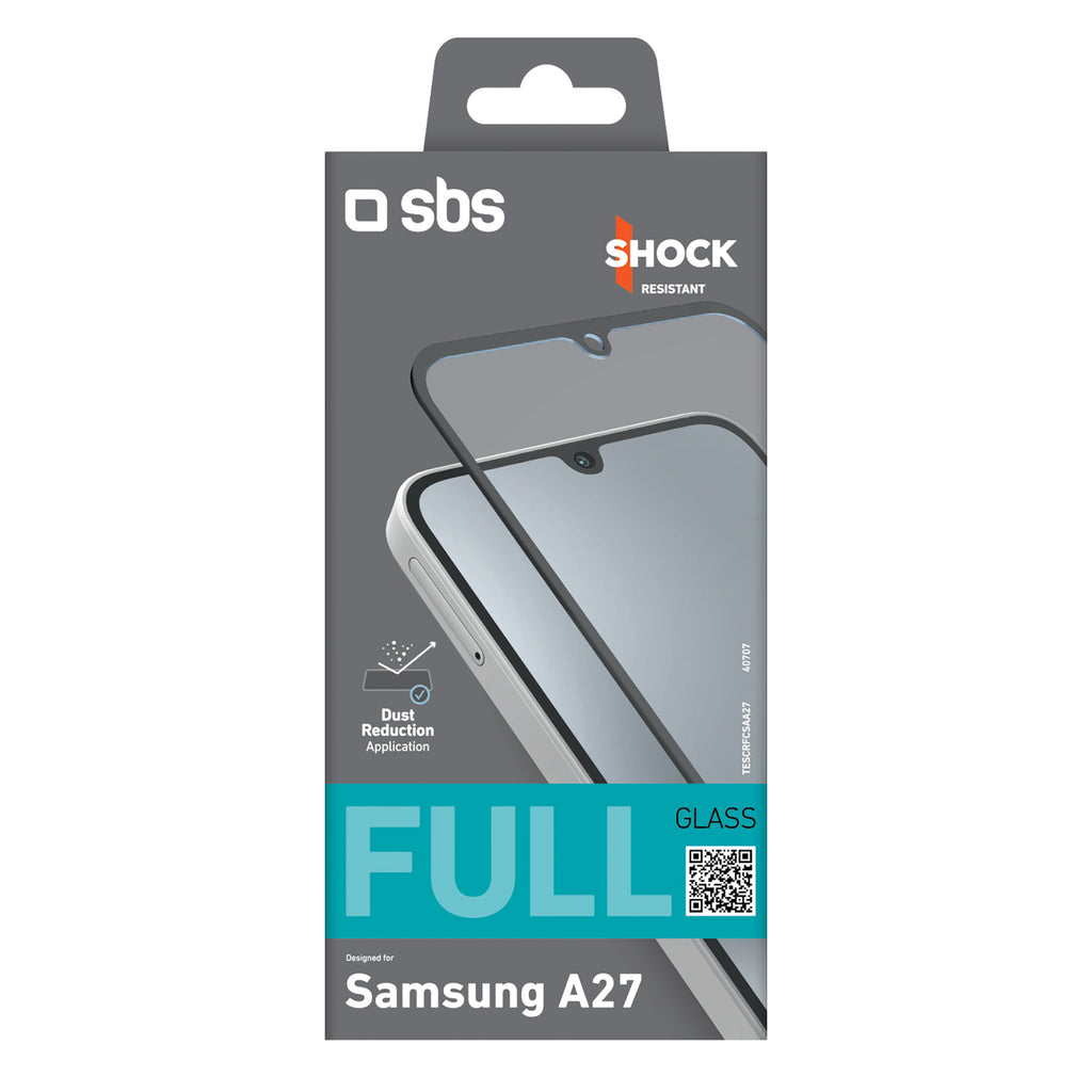 SBS Full Cover grūdintas stiklas, skirtas Samsung Galaxy A27 -- Samsung Galaxy A27 5G