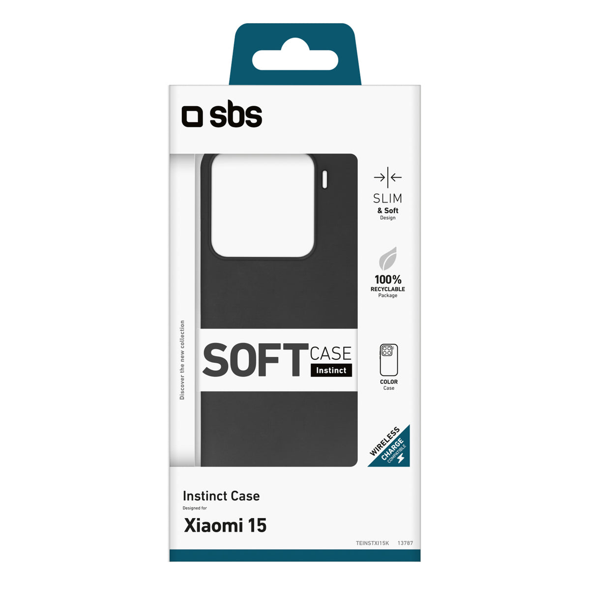SBS „Instinct“ dėklas, skirtas Xiaomi 15 – juodas