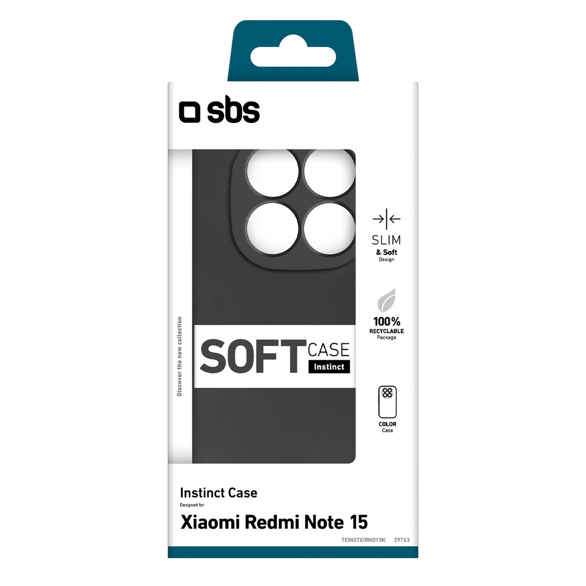 SBS Instinct dėklas, skirtas Xiaomi Redmi Note 15 - Black