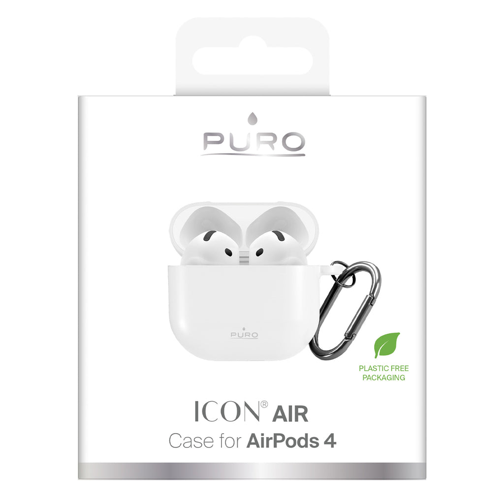Puro Icon Case, skirtas AirPods 4 – baltas
