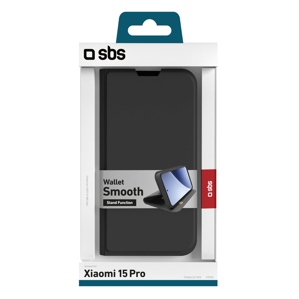 SBS Piniginės sklandus dėklas, skirtas Xiaomi 15 Pro su apverčiu – juodas