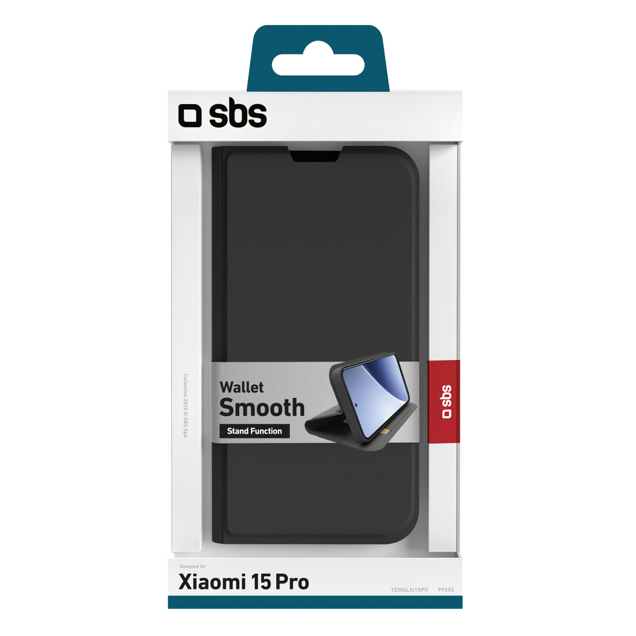 SBS Piniginės sklandus dėklas, skirtas Xiaomi 15 Pro su apverčiu – juodas