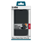SBS Piniginės sklandus dėklas, skirtas Xiaomi Redmi Note 15 Pro su apverčiu – juodas