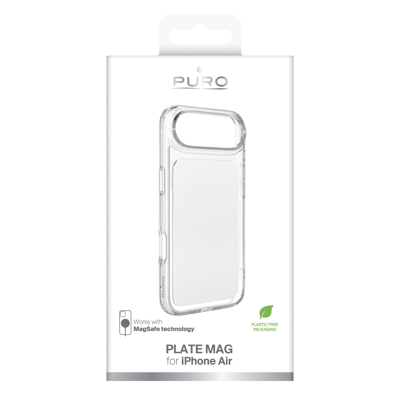 Puro Plate Mag dėklas, skirtas iPhone 17 Air, suderinamas su MagSafe - baltas -- iPhone 17 Air