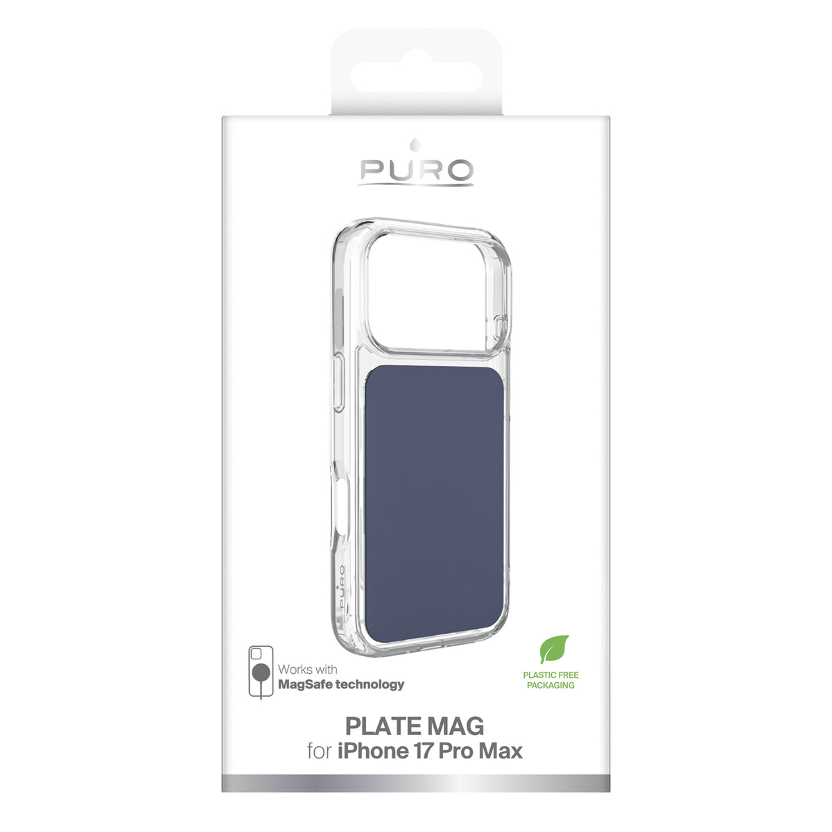 Puro Plate Mag dėklas, skirtas iPhone 17 Pro Max, suderinamas su MagSafe - mėlynas -- iPhone 17 Pro Max