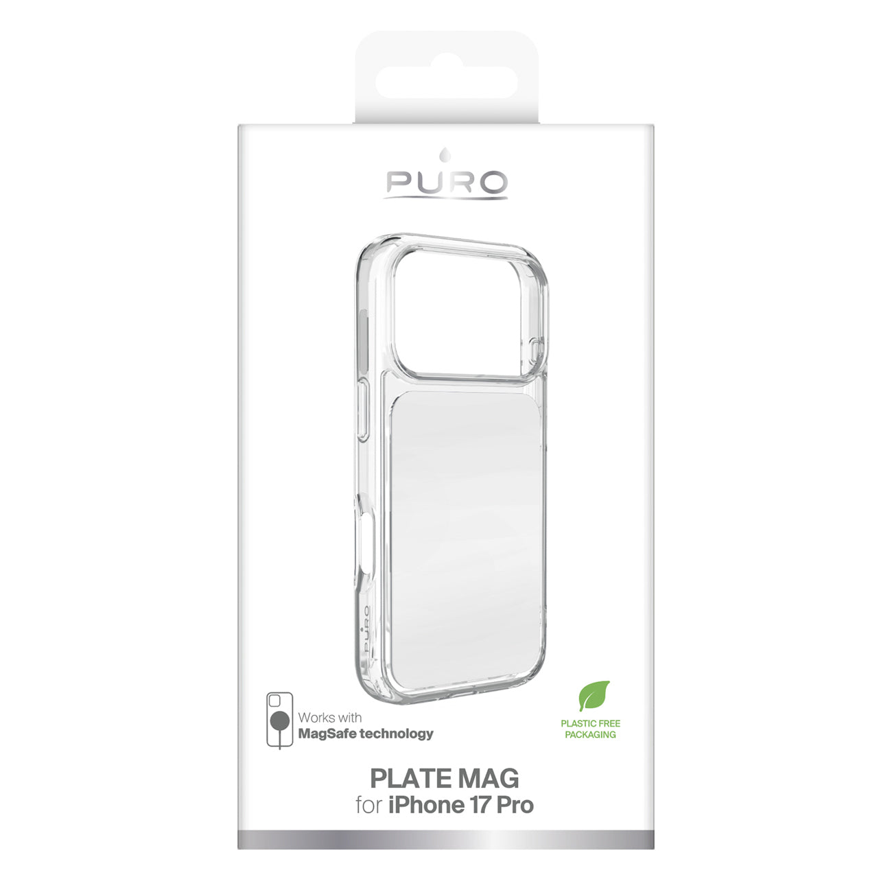 Puro Plate Mag dėklas, skirtas iPhone 17 Pro, suderinamas su MagSafe - baltas -- iPhone 17 Pro