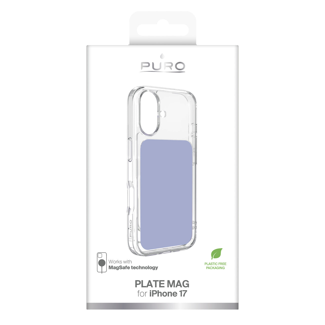 Puro Plate Mag dėklas, skirtas iPhone 17, suderinamas su MagSafe - violetinis -- iPhone 17