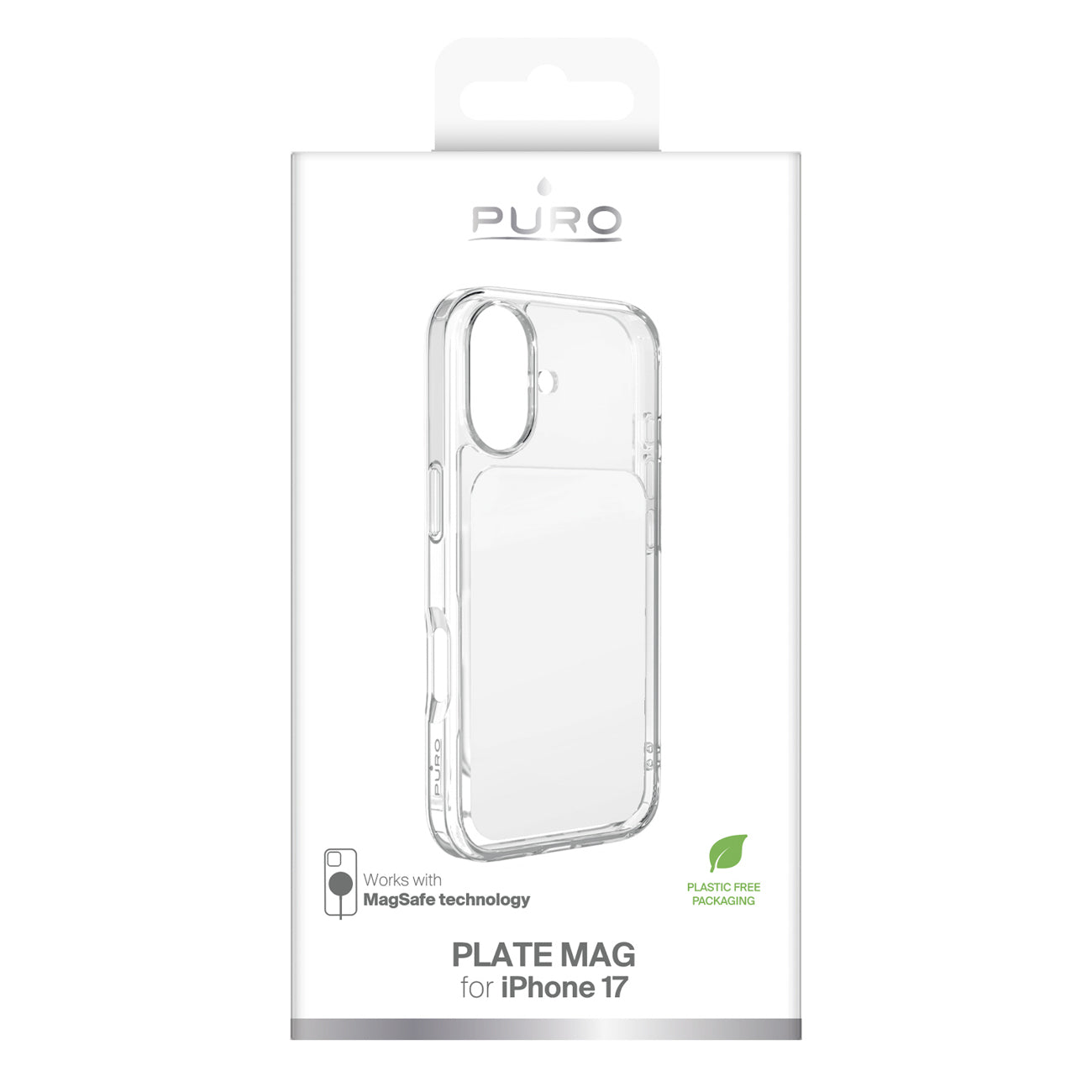 Puro Plate Mag dėklas iPhone 17, suderinamas su MagSafe - baltas -- iPhone 17