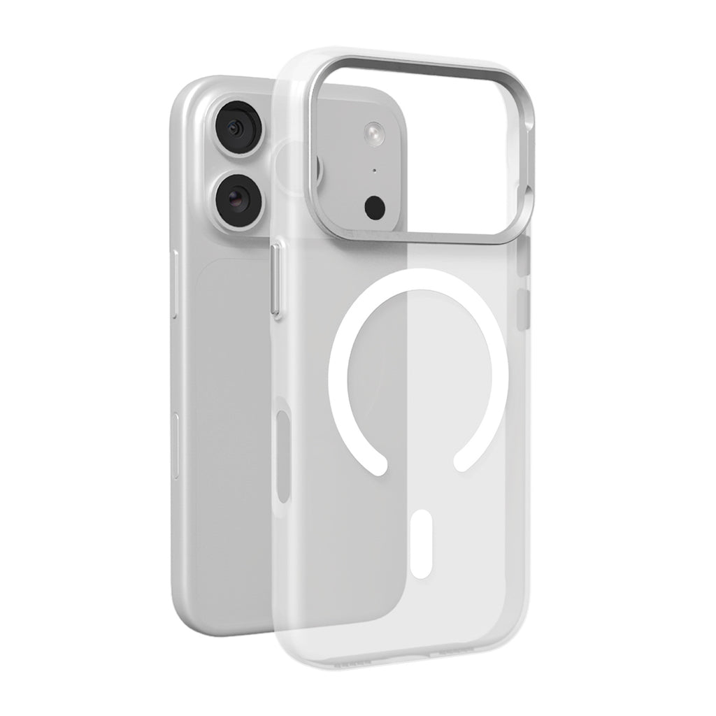 Puro Lightfeel dėklas iPhone 17 Pro, suderinamas su MagSafe - skaidrus ir baltas -- iPhone 17 Pro