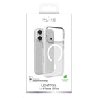 Puro Lightfeel dėklas iPhone 17 Pro, suderinamas su MagSafe - skaidrus ir baltas -- iPhone 17 Pro