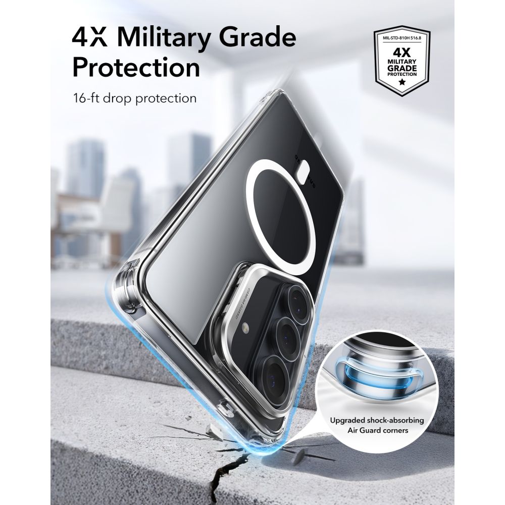 ESR Klasikinis hibridinis stovas MagSafe Dėklas, skirtas Samsung Galaxy S26+ – skaidrus -- Samsung Galaxy S26+