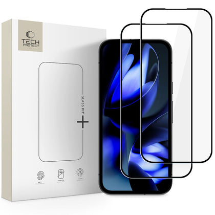 Tech-Protect Glass Fit+ 2-Pack Grūdintas stiklas, skirtas Google Pixel 9A / 20A - juodas -- Google Pixel 9a