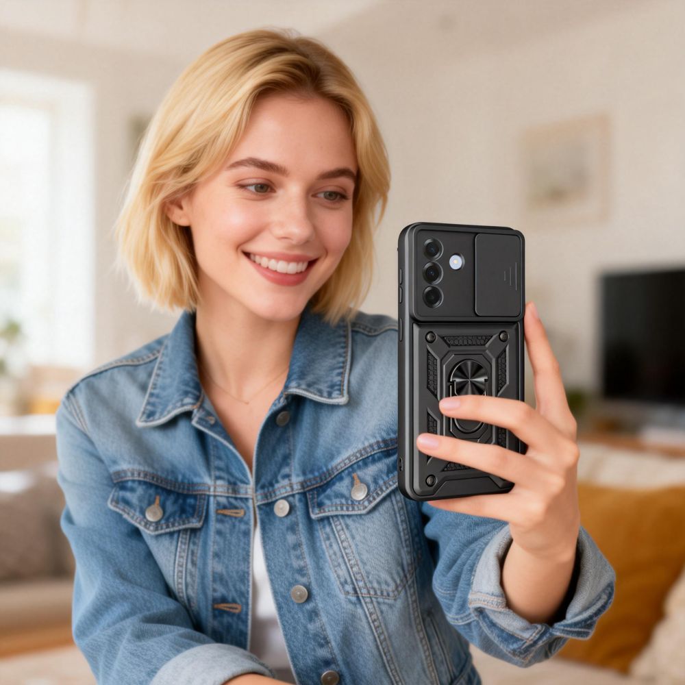 Tech-Protect CamShield Pro dėklas, skirtas Samsung Galaxy A57 5G - juodas -- Samsung Galaxy A57 5G