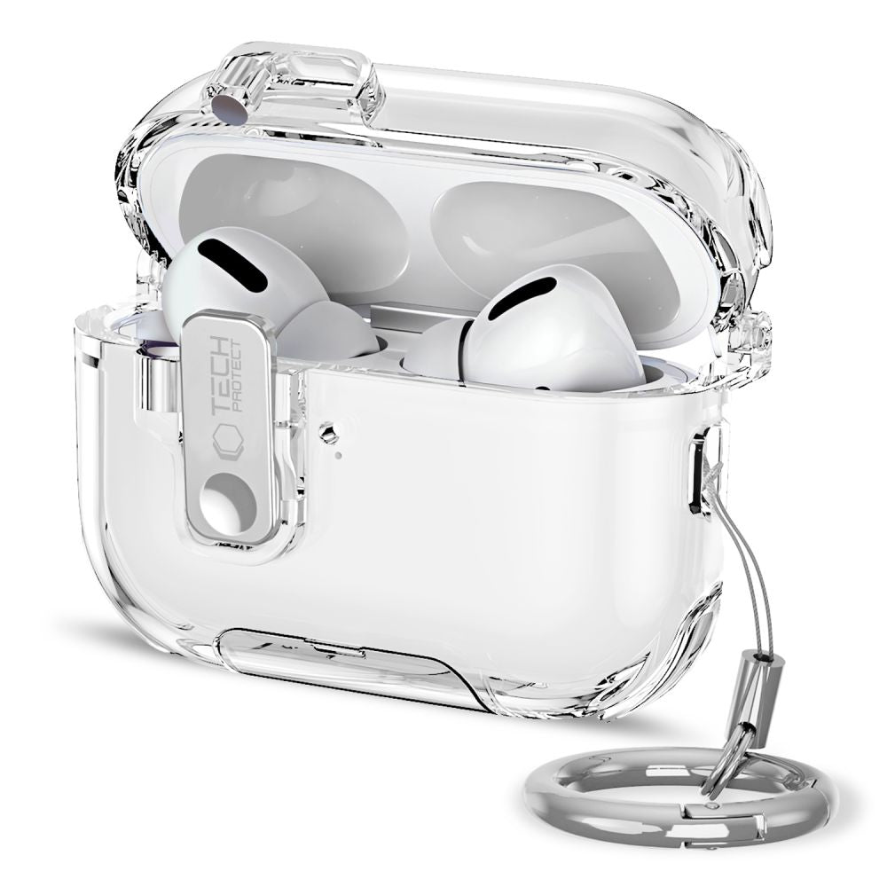 Tech-Protect Bounce Pro dėklas, skirtas AirPods Pro 3 – skaidrus -- AirPods AirPods Pro 3