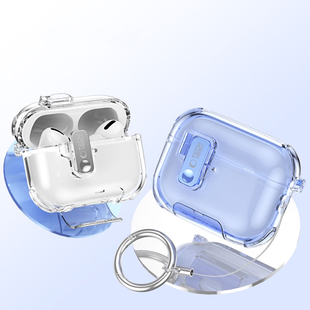 Tech-Protect Bounce Pro dėklas, skirtas AirPods Pro 3 – skaidrus -- AirPods AirPods Pro 3