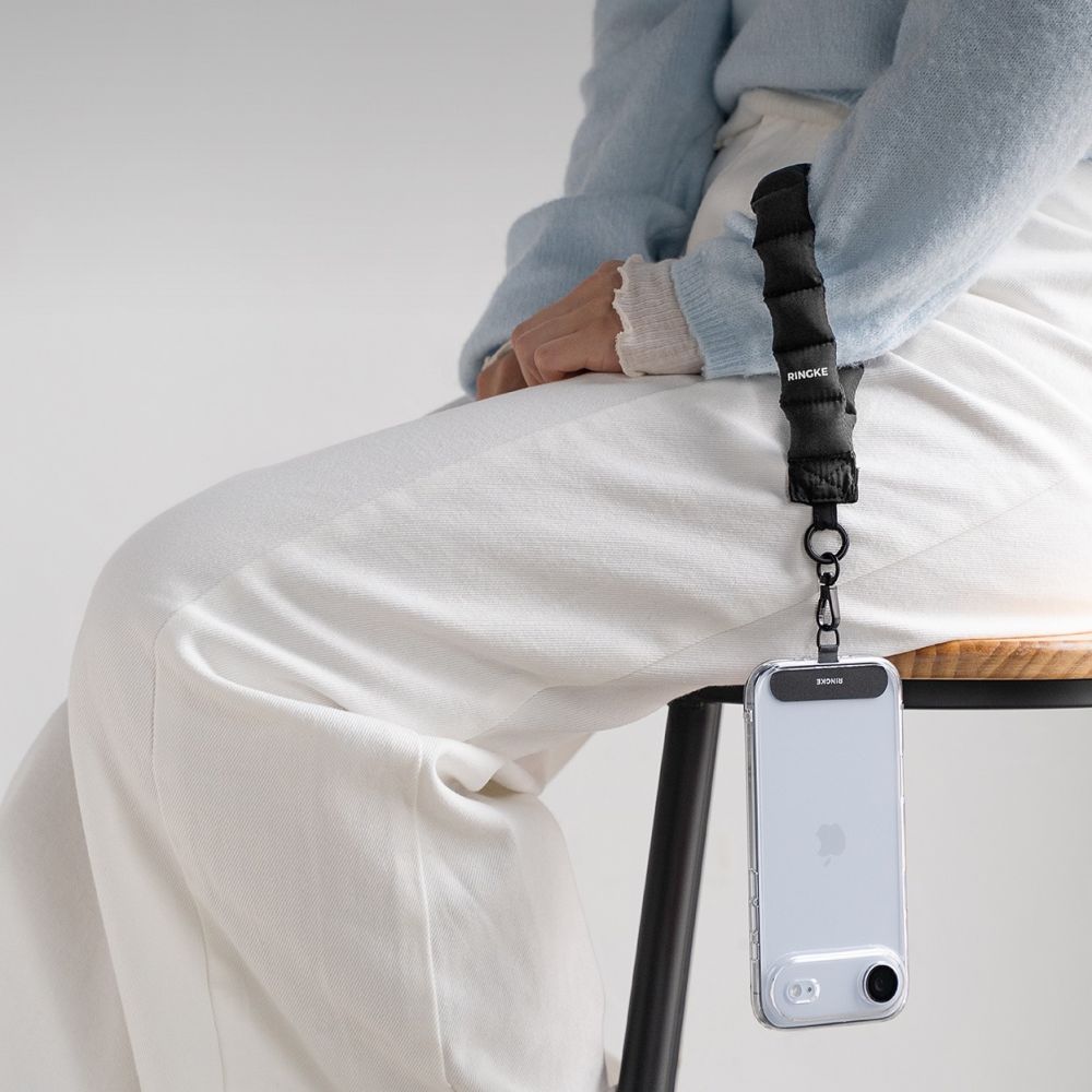 Ringke laikiklis ir rankinis dirželis telefono dirželis - juodas -- Other phone accessories