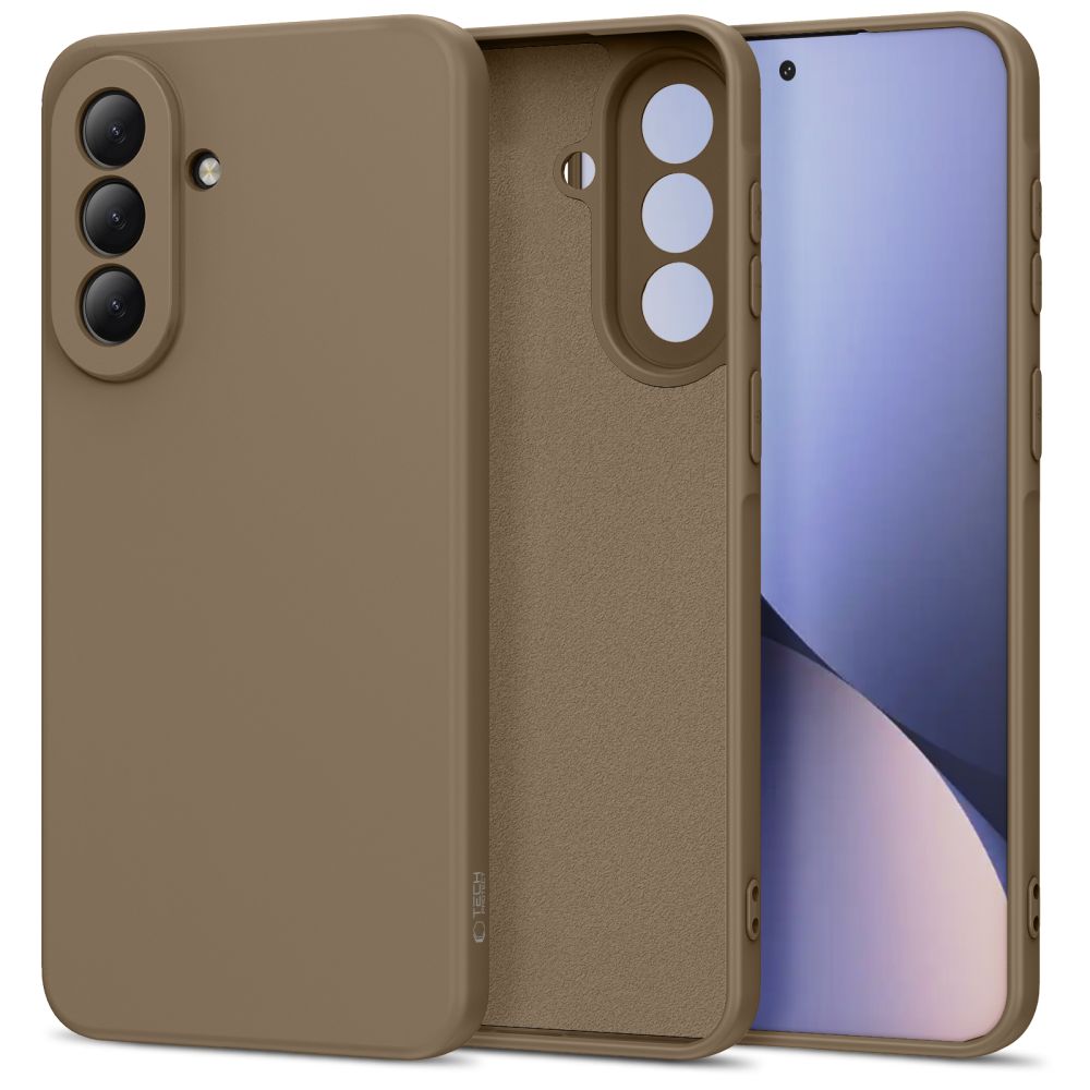 Tech-Protect piktogramos dėklas, skirtas Samsung Galaxy A57 5G - rudas -- Samsung Galaxy A57 5G