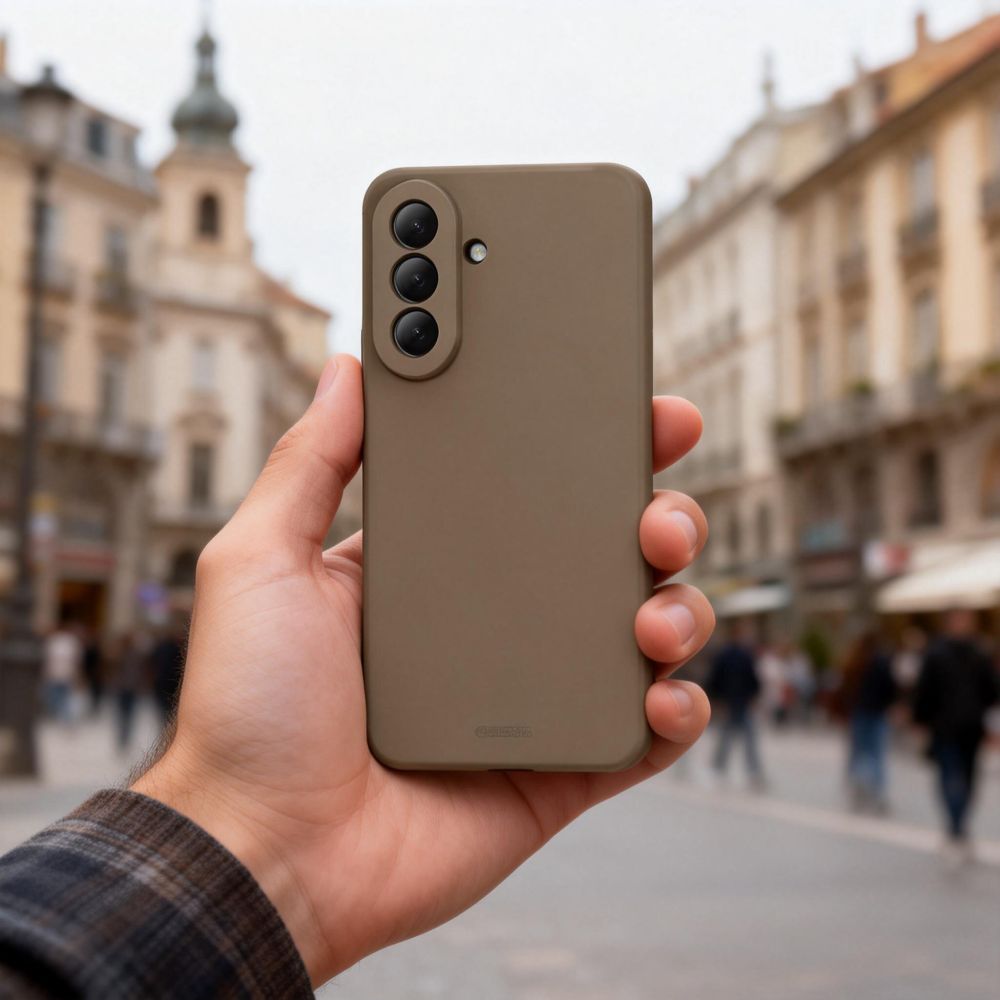 Tech-Protect piktogramos dėklas, skirtas Samsung Galaxy A57 5G - rudas -- Samsung Galaxy A57 5G