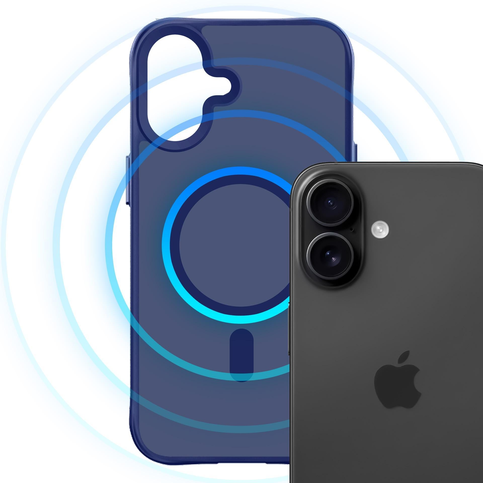 3mk Smoke MagCase, skirtas iPhone 16 – mėlynai permatomas