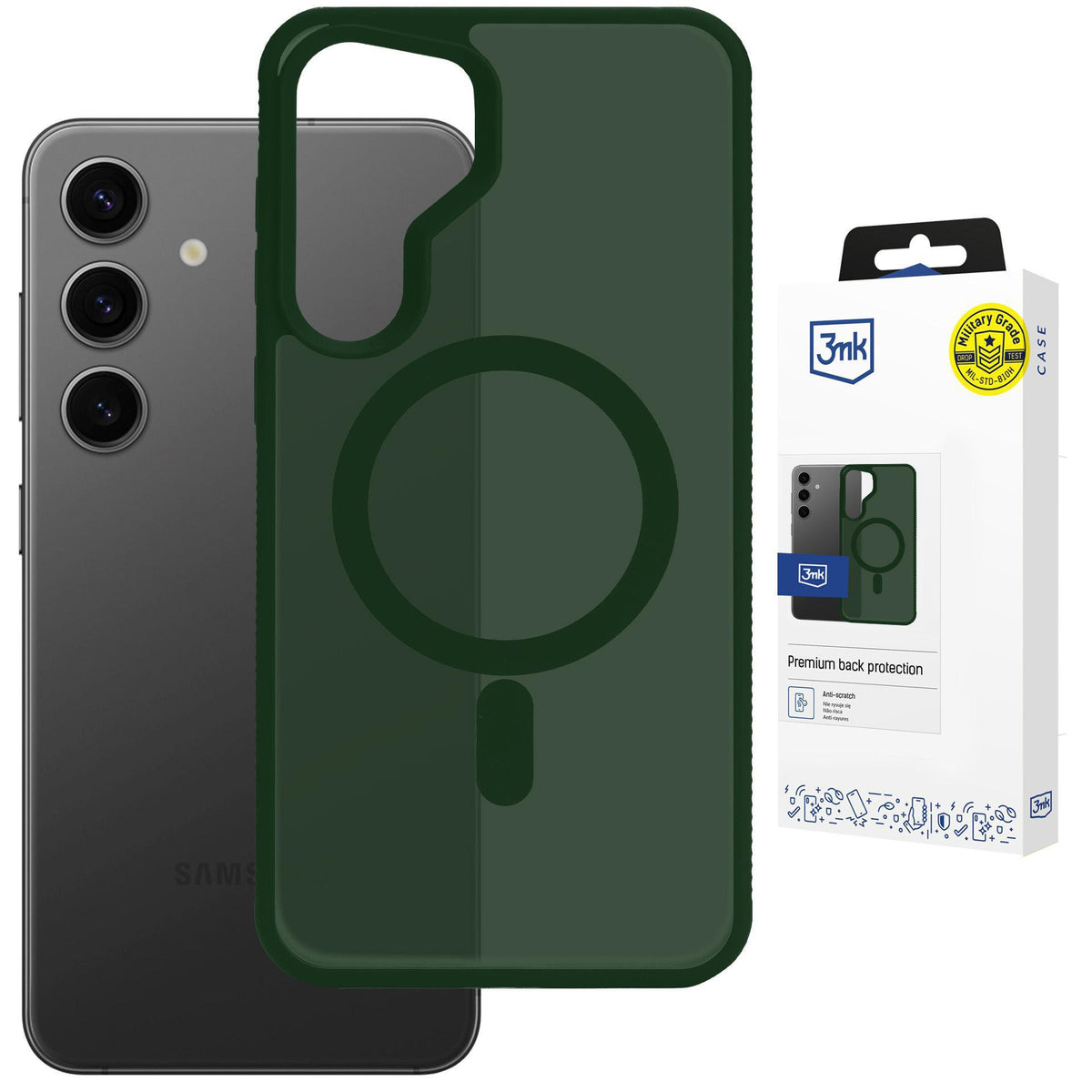 3mk Smoke MagCase, skirtas Samsung Galaxy S25 – žalias permatomas