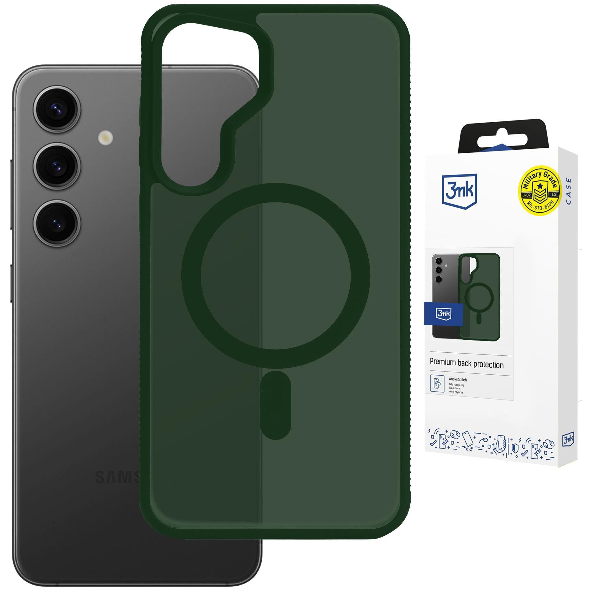 3mk Smoke MagCase, skirtas Samsung Galaxy S25 – žalias permatomas