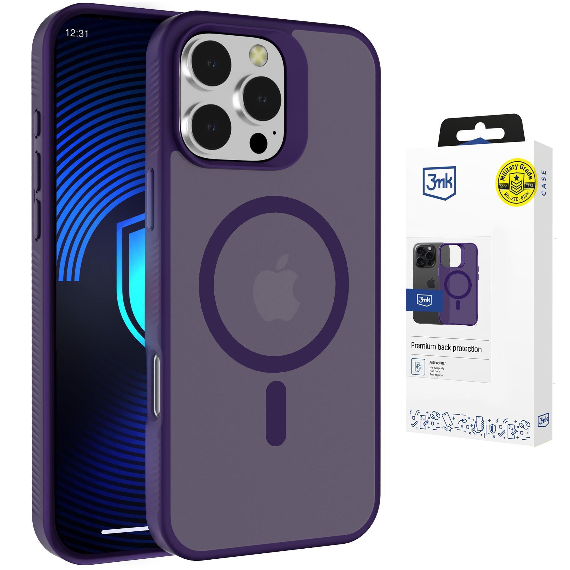 3mk Smoke MagCase dėklas, skirtas iPhone 16 Pro Max – purpurinis permatomas
