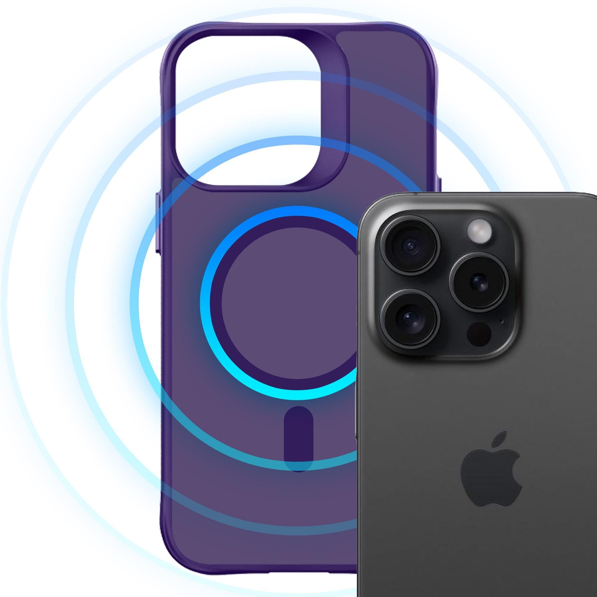 3mk Smoke MagCase dėklas, skirtas iPhone 16 Pro Max – purpurinis permatomas