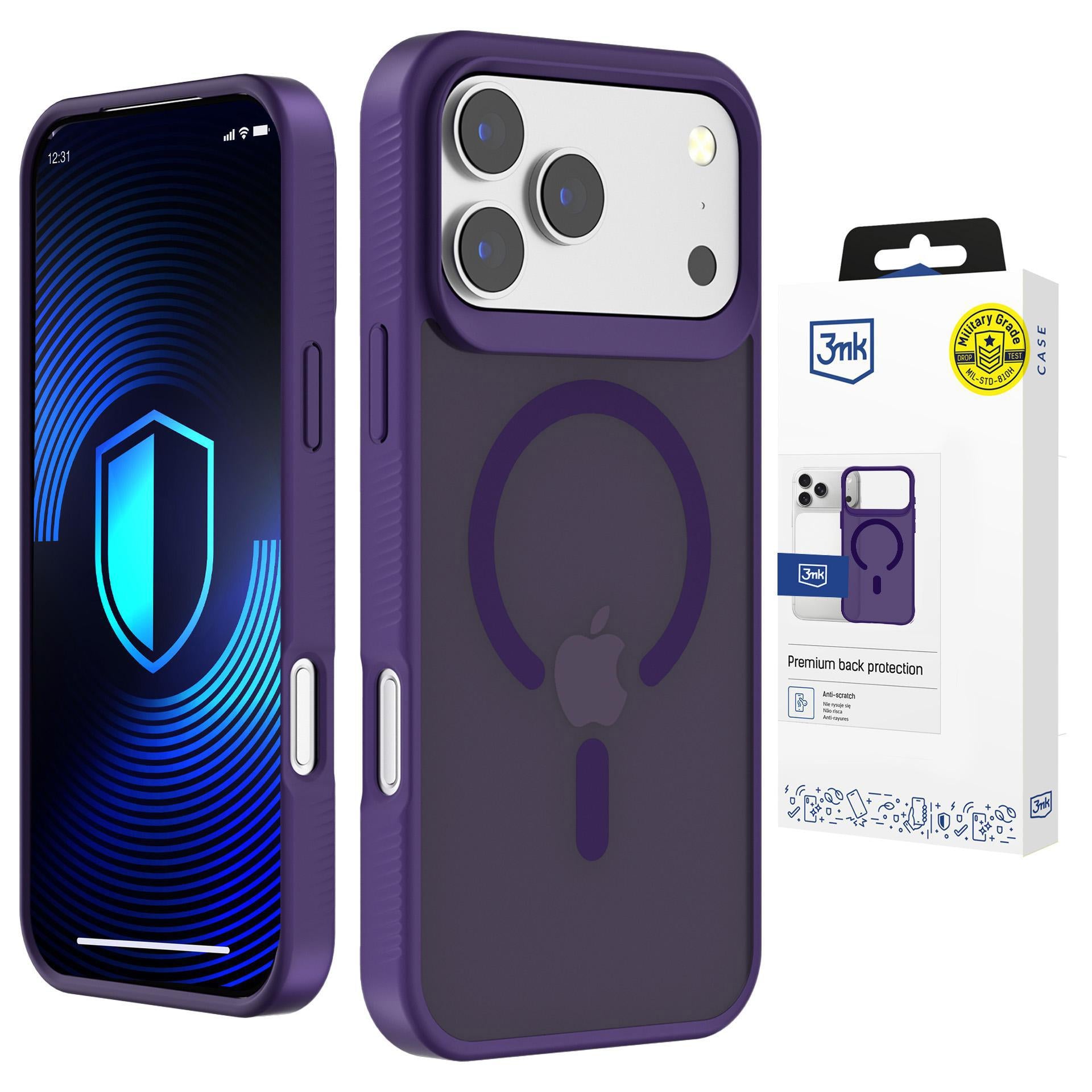 3mk Smoke MagCase dėklas, skirtas iPhone 17 Pro – purpurinis permatomas