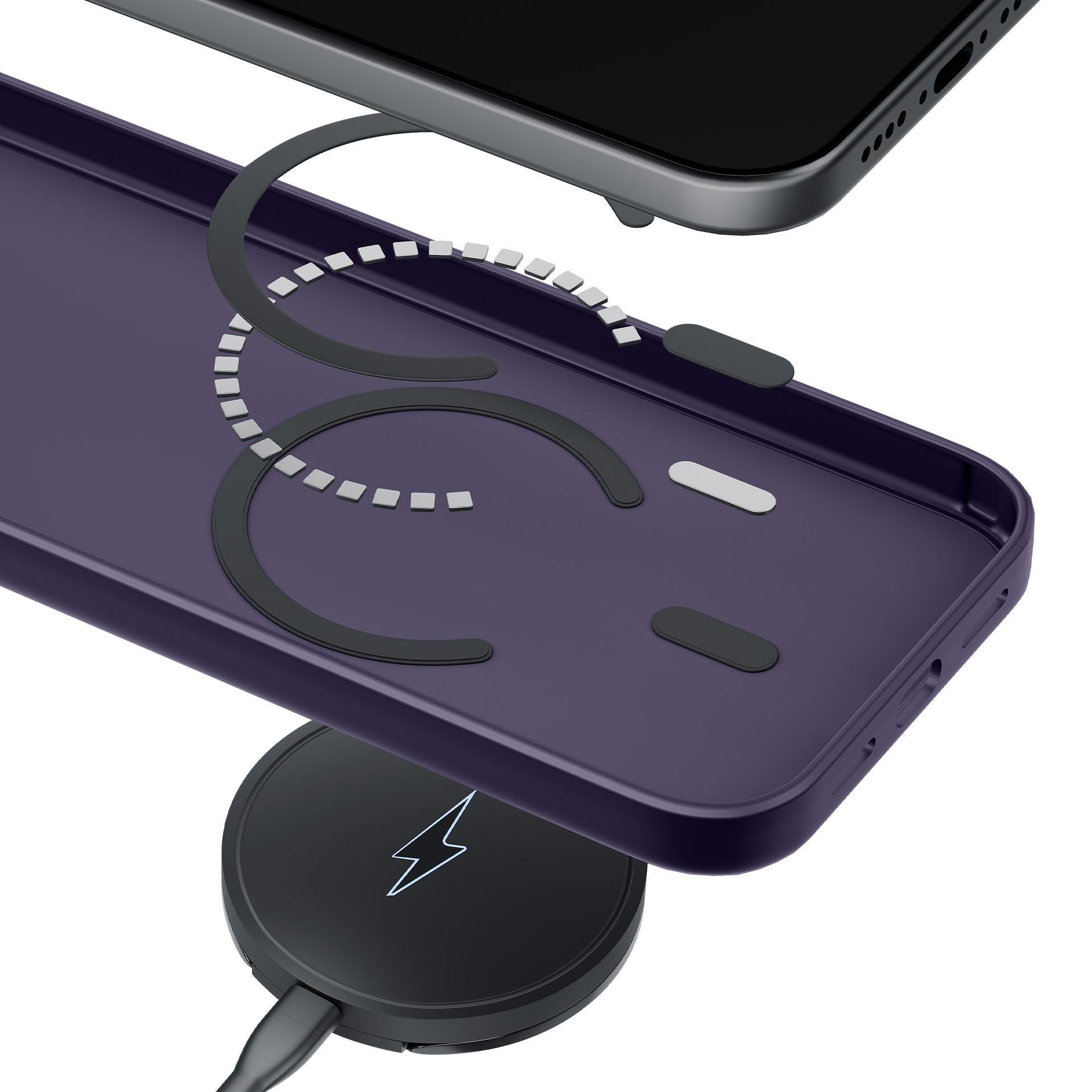 3mk Smoke MagCase dėklas, skirtas iPhone 17 Pro – purpurinis permatomas