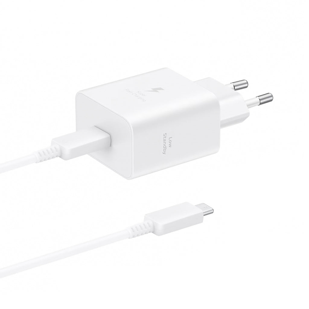Samsung EP-T4511XBEGEU 45W 4.05A 1x USB-C sieninis įkroviklis - baltas + USB-C laidas -- Samsung EP-T4511XBEGEU 45W 4.05A...