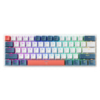 Machenike K500-B61 Laidinė Mechaninė Žaidimų Klaviatūra su Apšvietimu, Red Switch - Balta ir Mėlyna -- Gaming Accessories