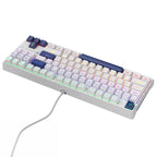 Machenike K500B-B87 laidinė mechaninė žaidimų klaviatūra su fonine šviesa, Red Switch - Balta -- Gaming Accessories